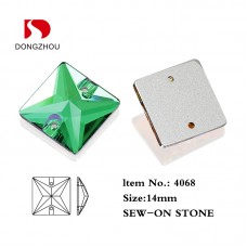 DZ 4068 14mm crystal sew on rhinestone square shape